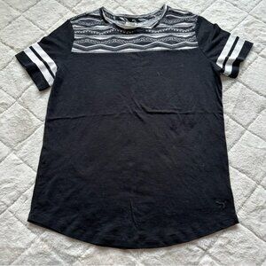 Victoria's Secret PINK | Short Sleeve Black Aztec Tee Shirt | Size Medium